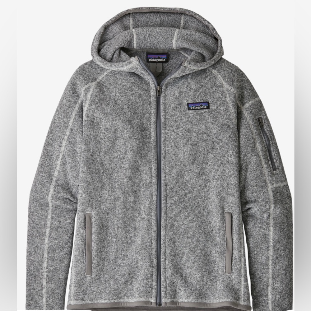 Patagonia Birch white hooded, zip up sweater